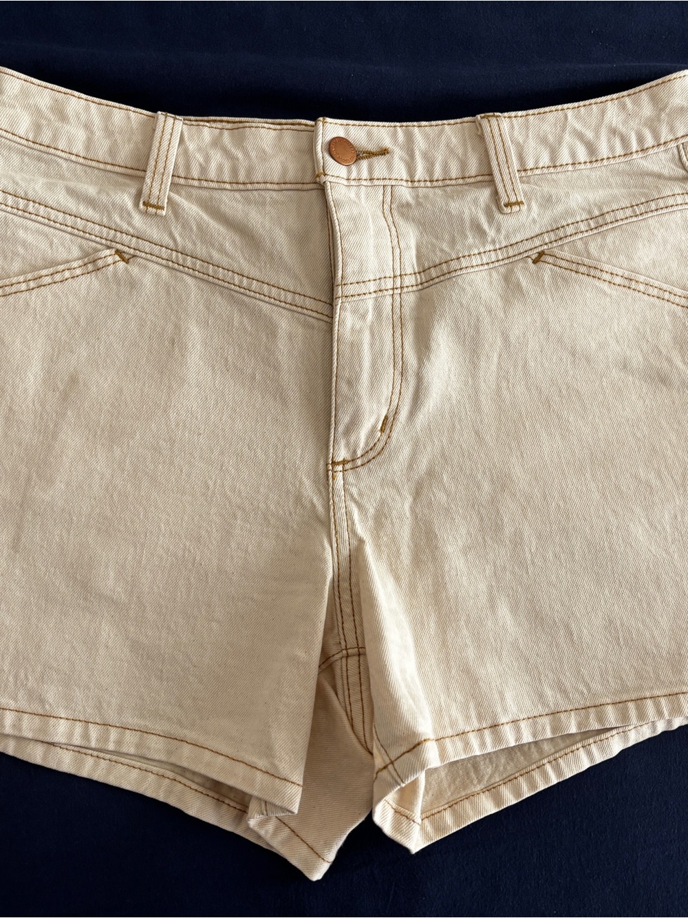 Cream High-Rise Denim Shorts - Universal Thread